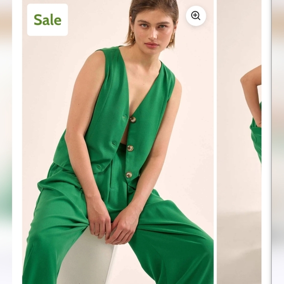 Promesa Beautifully Bespoke Three-Button Suit Vest Kelly green small $54 - Picture 4 of 12